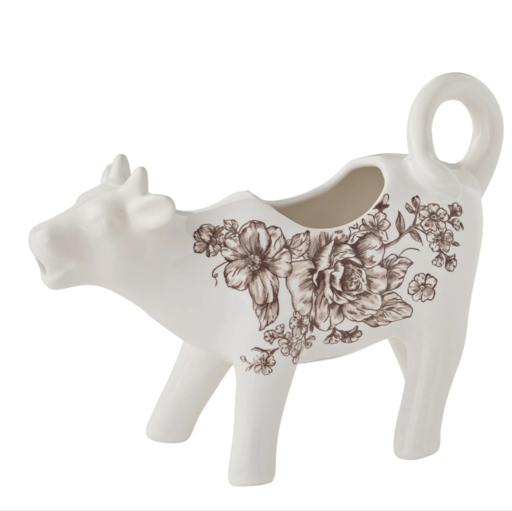 💕 2025 The Pioneer Woman Agatha Brown  Floral Cow Creamer